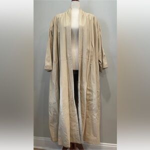 Vintage Vakko Cream Leather Trench Coat